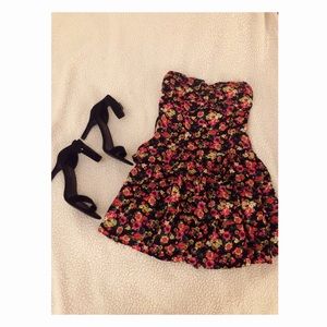 Multi colored flower mini dress